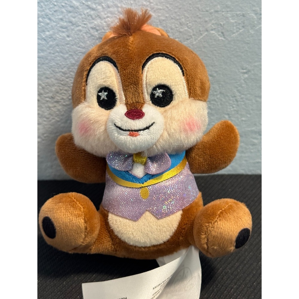 Disney Chip 'n Dale Star Eyes Sparkle Vest Soft Stuffed Animal Plush Toy 5"
